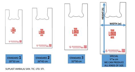 plastic shopping bag size chart.